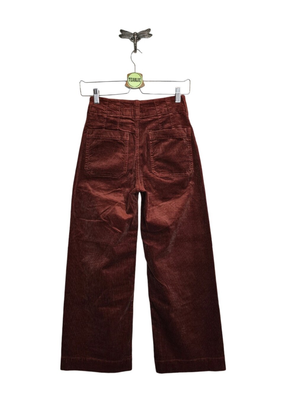Maeve Colette Corduroy Crop Wide-Leg Pants 24 Copper Brown Rust Cinnamon - Picture 3 of 12
